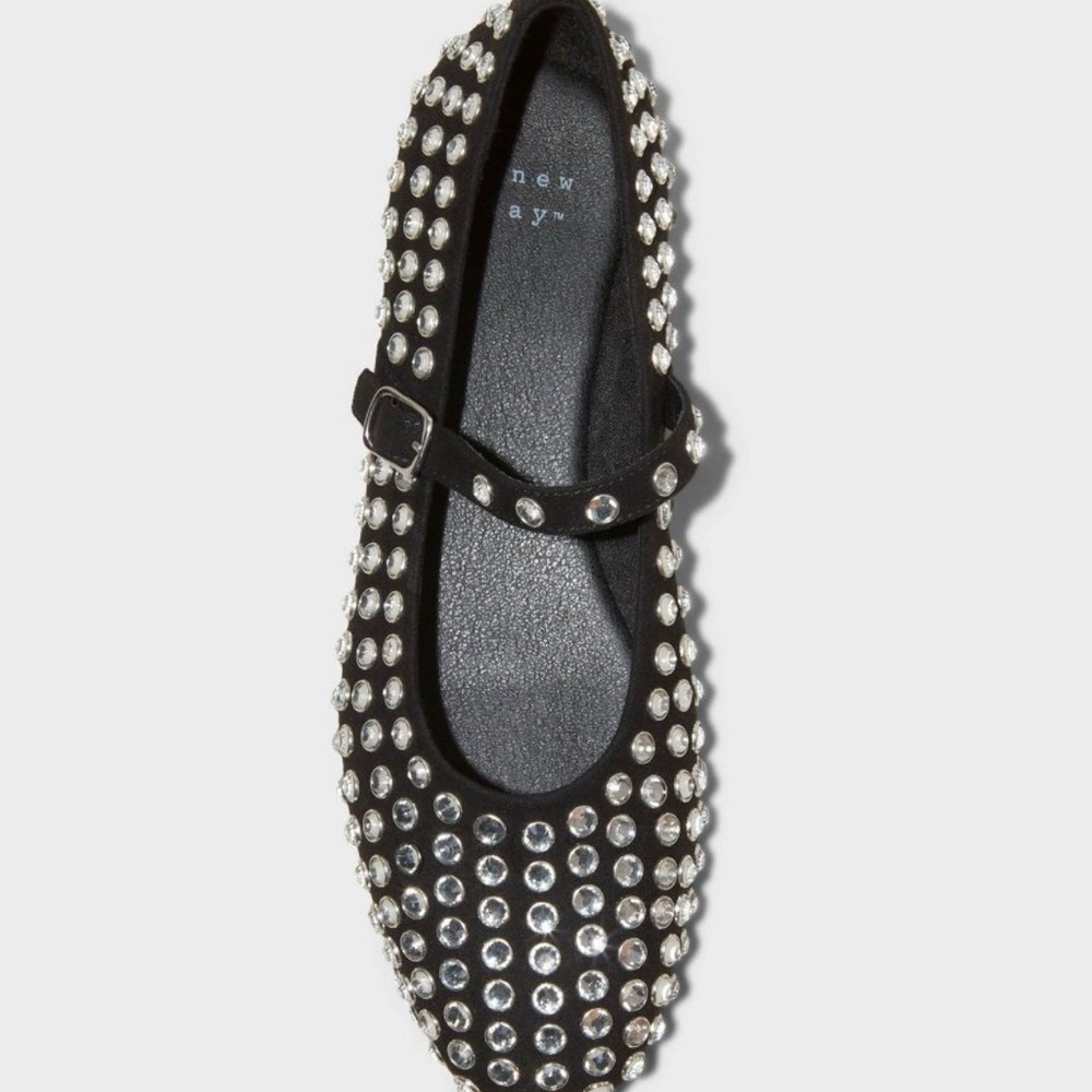 a new day Black Rhinestone Mary Jane Flats With Memory Foam - Picture 4 of 4